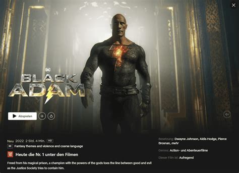 is black adam on netflix